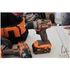 Image 3 : Selection of Rigid 18v battery operated tools including variable speed drill, impact driver, hammer 