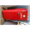 Image 1 : Excello Marketing Retro Fridge with Canadian motif, 5 adjustable shelves 60" tall x 24" wide x 22" d