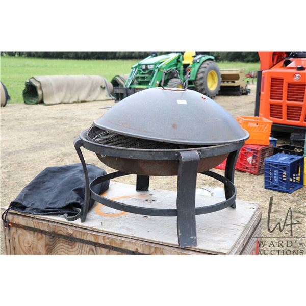 30" diameter outdoor firepit with lid