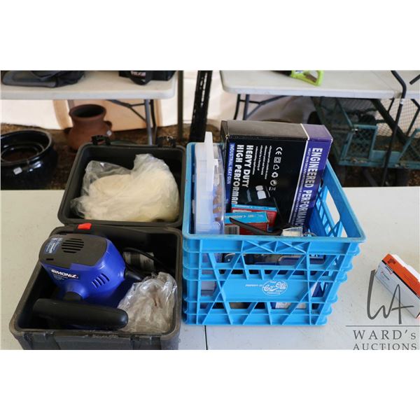Selection of tools including heavy duty industrial heat gun, Dremel MultiPro Cordless with battery, 