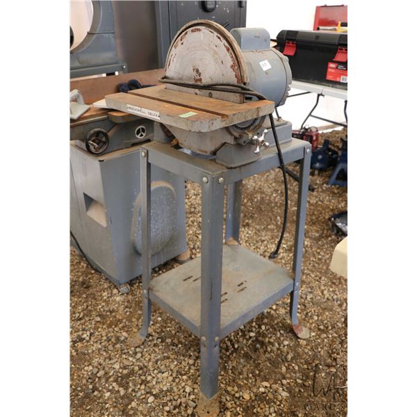Rockwell Delta disk sander on stand, working at time of catalouging