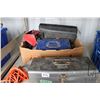 Image 1 : Portable tool box with large selection of misc. sockets, Motomaster 12v air compressor, trouble ligh