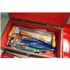 Image 2 : Portable tool/parts tray, selection of chisels and a hinge lid box w/assorted chisels including Mill