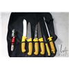 Image 2 : J.A.Henckels knife set with sharpener in fitted roll. Appears unused