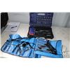 Image 1 : Kobalt ratchet socket set in molded case and 2 tool rolls, one w/screw drivers, one w/ratcheting imp