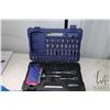 Image 2 : Kobalt ratchet socket set in molded case and 2 tool rolls, one w/screw drivers, one w/ratcheting imp