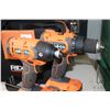 Image 2 : 2 Ridgid cordless tools including R86001 half inch drill, and impact driver plus 2 batteries, charge