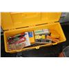 Image 2 : Portable tool box w/stud finder, drill bits, spirt level, etc.. Plus small Ridgid vacuum cleaner