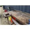 Image 4 : Homemade workbench with 2 built in vices, and one attached vice. Approx 89inches wide