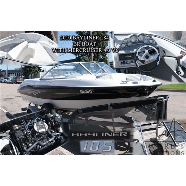 2010 Bayliner 185 Bowrider with Mercruiser 4.3 TKS motor, Mercruiser Alpha One prop drive with 5 bla