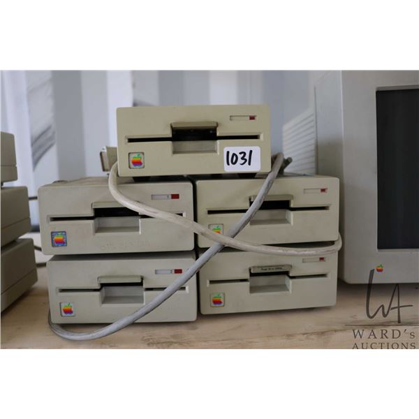 Six vintage Apple Unidisk external disk drives. Untested at time of cataloguing