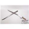 Image 1 : French model 1866 Chassepot bayonet w/ matching numbers scabbard. Brass handle, 22 3/4" carved blade