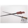 Image 1 : French model 1886 Lebel rifle bayonet w/ 20 1/2" cruciform blade, brass handle, scabbard and frog. S