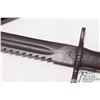 Image 7 : Swiss M-1914 Schmidt carbine saw back bayonet w/ metal scabbard and 18 7/8" L blade. Serial #41069. 