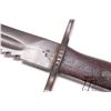 Image 8 : Swiss M-1914 Schmidt carbine saw back bayonet w/ metal scabbard and 18 7/8" L blade. Serial #41069. 