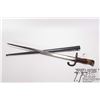 Image 1 : French model 1874 Gras bayonet w/ matching numbers scabbard. Serial #77442. Blade marked Mrc d Armes