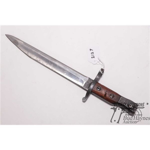 Canadian Ross Rifle bayonet no scabbard, see photo for marks