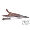 Image 5 : Swedish M1896 mauser bayonet w/ metal scabbard and leather frog blade and scabbard have crown mark, 