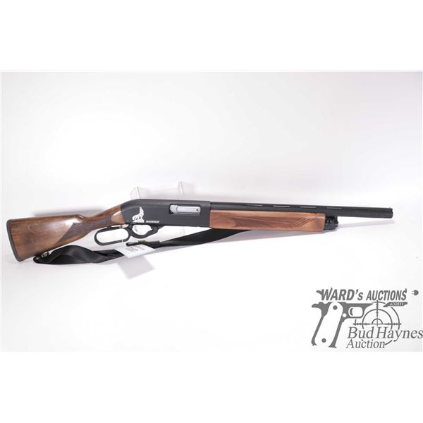 Non-Restricted shotgun Warrior 12 ga. 3" lever action, w/ bbl length 20" [Choked markings include (N