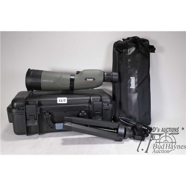 Bushnell Trophy x65 spotting scope w/ tripod hard and soft case