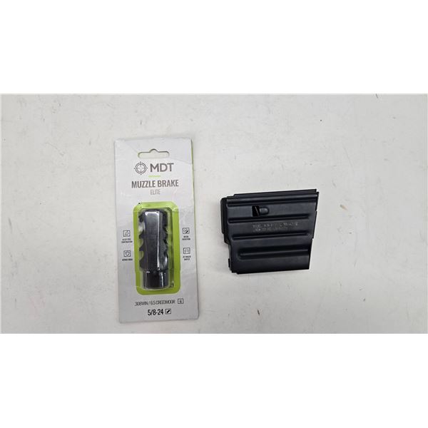 Duramag S5 Model XCR pistol mag .308 10 round and a MDT Muzzle brake for .308win/6.5 Creedmor