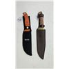 Image 1 : 2 Collectible knives including a Buck 0768 hunting knife with 6-1/2" blade and webbed sheath and an 