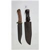 Image 4 : 2 Collectible knives including a Buck 0768 hunting knife with 6-1/2" blade and webbed sheath and an 