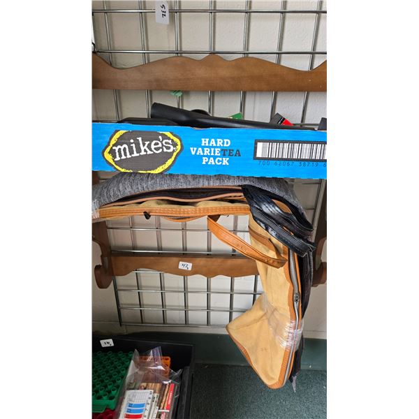 Gun misc. including shotgun buttstock, .223 mag, fat wrench, detachable swivels, scope lens covers, 