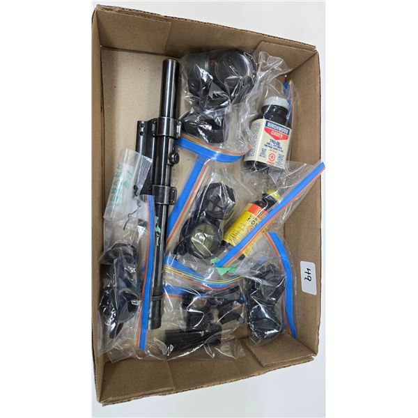 Weaver B4 El Passo scope w/ mount and a selection of lens caps, rings and cleaning fluid