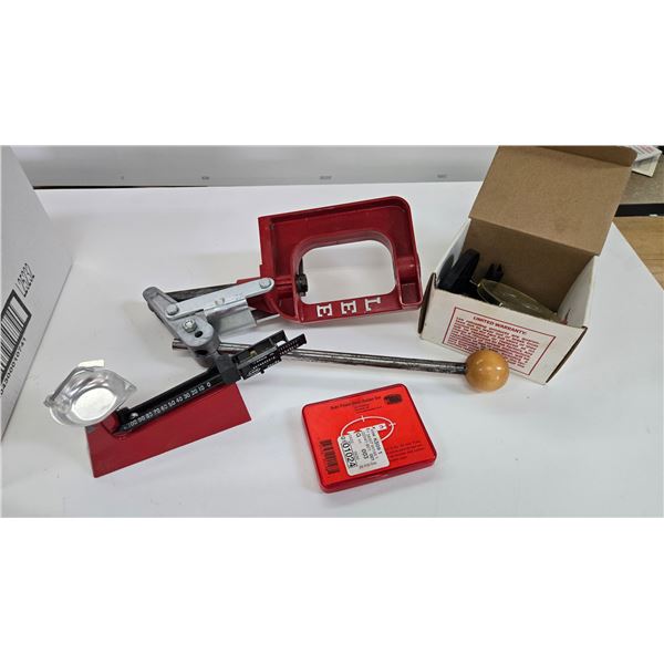 Lee loading tools including Breech lock challenger press, Lee safety powder scale and a Lee auto pri