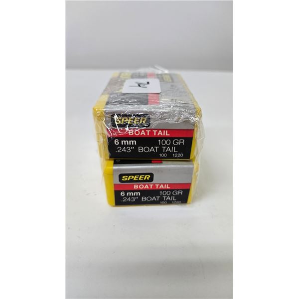 One full 100 count box and a 47 count box Speer boat tail 6mm 100 gr