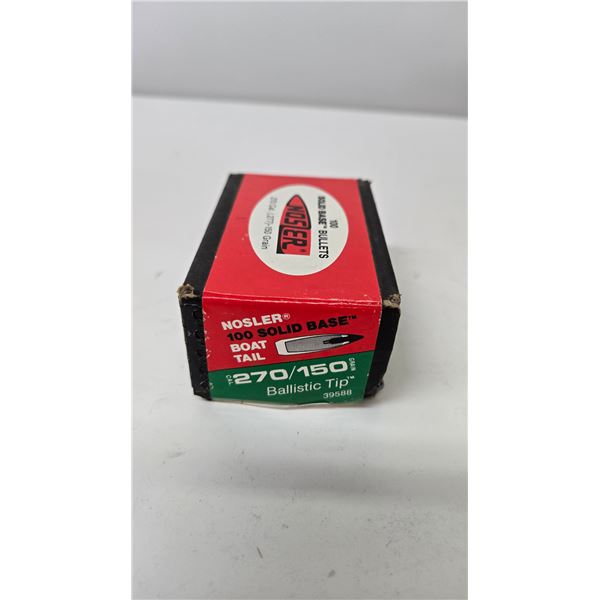 One full 100 count box Nosler .270 cal 150 gr ballistic tip