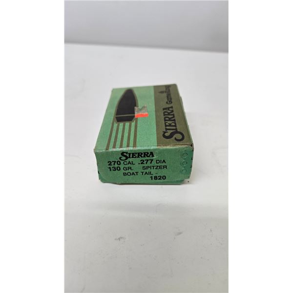 One full 100 count box Sierra Game King .270 cal 130 gr spitzer BT