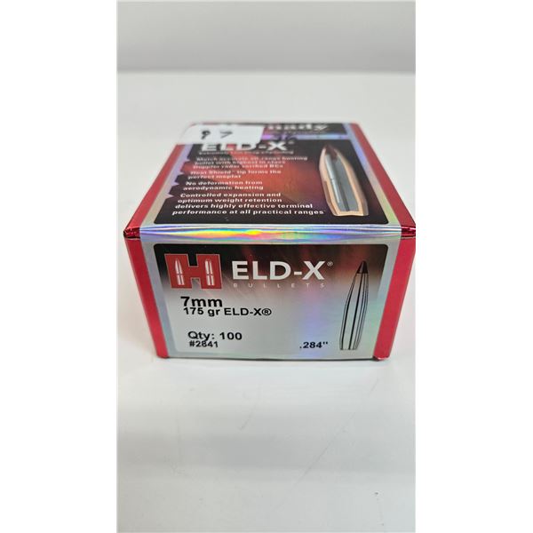 One partial 96 count box Hornady ELD-X 7mm 175 gr