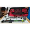 Image 1 : Bear archery compound RH bow with sight, arrow rest, counter weight, 4 hunting arrows, 7 target arro