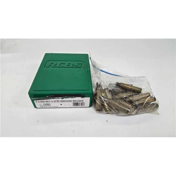 RCBS FL Die set 6.5x55 swede mauser die set and 17 brass