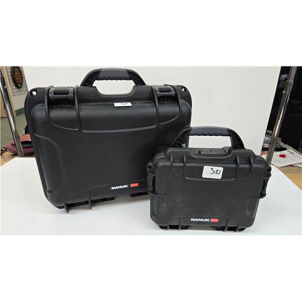 2 Nanuk cases including a 915 interior cut for specific specific items and a 904 uncut interior
