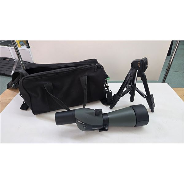 Vortex Diamond black spotting scope with Vanguard tripod and carry bags