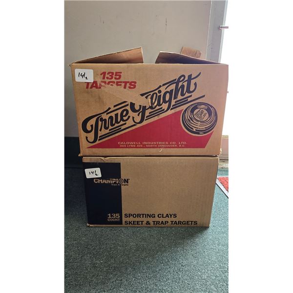 2 Full 135 count sporting clay boxes including 1 Champion and 1 True Flight