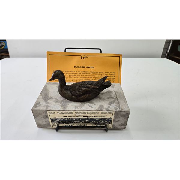 Ducks Unlimited presentation block with duck figure block in the same as the ones used in the buildi