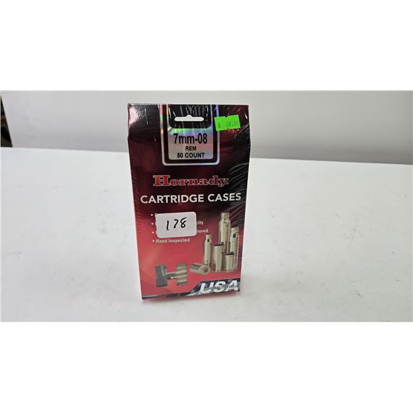 1 full 50 count box of Hornady 7mm-08 brass cases