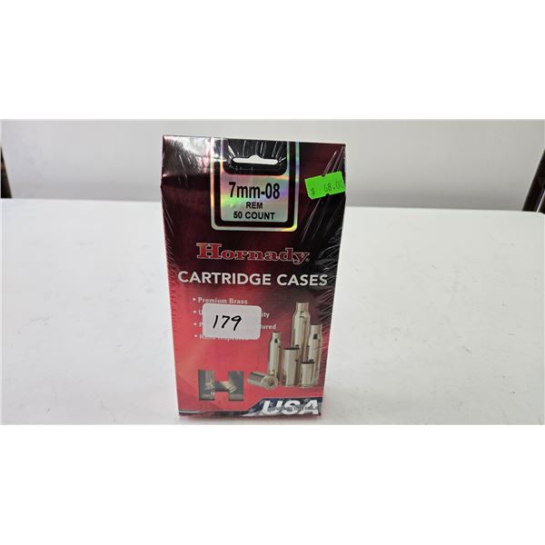 1 full 50 count box of Hornady 7mm-08 brass cases