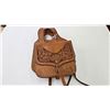 Image 1 : Leather saddle bags with quality tooling by Matt Eberle, made to match lot 188