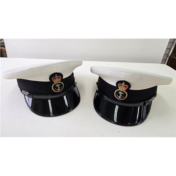 Two 2021 Royal Canadian Navy officers peak caps