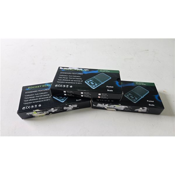 3 new in package MH Series pocket scales, measures from 500g to 0.01g
