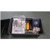 Image 1 : Ammo box with a selection of gun misc including Beretta fast bolt release for AL390/AL391, package o