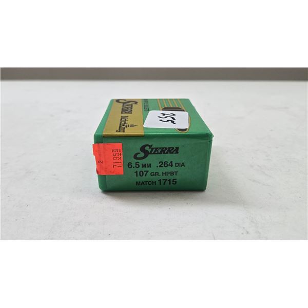 1 Full 100 count box if Sierra Match King 6.5mm 107gr HPBT