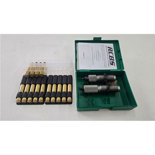 RCBS FL Die set .257 WBY mag and 14 brass