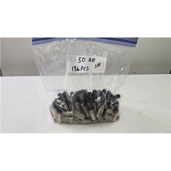 Bag containing 136 50AE brass