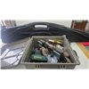 Image 1 : Selection of shooting supplies including gun vise, gun rests, rifle sling, ammo belt and pouch all i